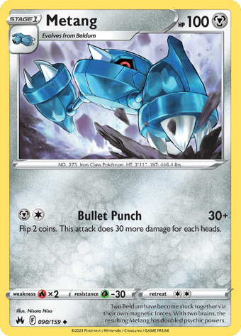 Metang Crown Zenith Pokemon Card