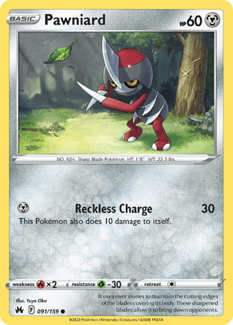 Pawniard Crown Zenith Pokemon Card