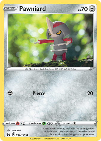 Pawniard Crown Zenith Pokemon Card