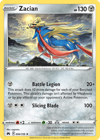 Zacian Crown Zenith Pokemon Card