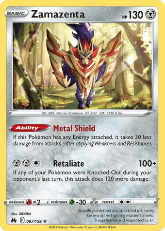 Zamazenta Crown Zenith Pokemon Card
