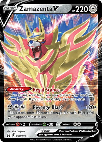 Zamazenta V Crown Zenith Pokemon Card