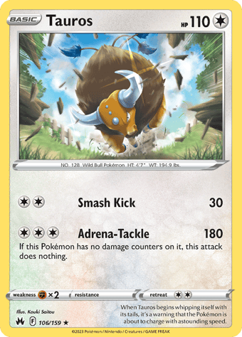 Tauros Crown Zenith Pokemon Card