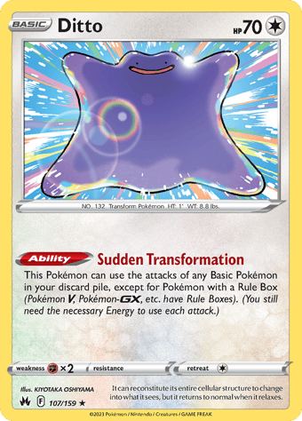 Ditto Crown Zenith Pokemon Card