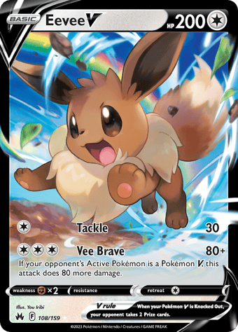 Eevee V Crown Zenith Pokemon Card