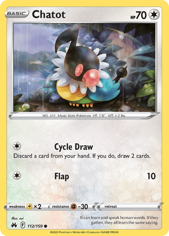 Chatot Crown Zenith Pokemon Card