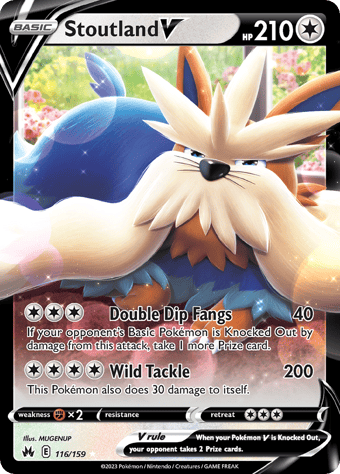 Stoutland V Crown Zenith Pokemon Card