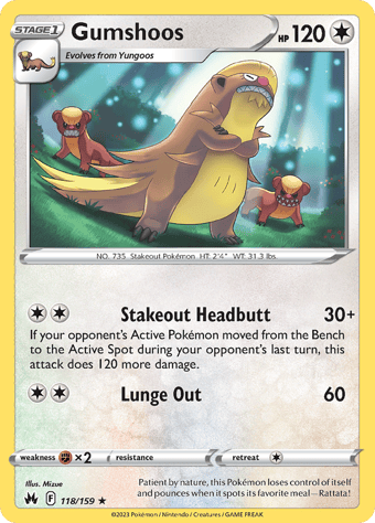 Gumshoos Crown Zenith Pokemon Card