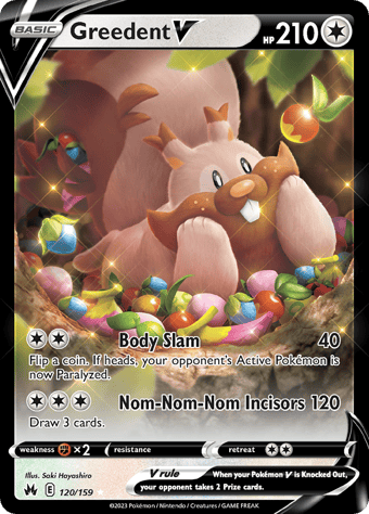 Greedent V Crown Zenith Pokemon Card