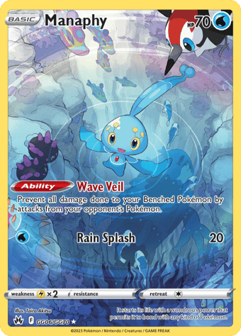 Manaphy Crown Zenith Pokemon Card