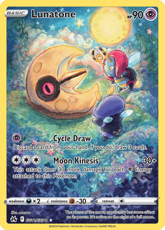 Lunatone Crown Zenith Pokemon Card