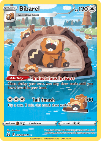 Bibarel Crown Zenith Pokemon Card