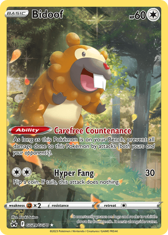 Bidoof Crown Zenith Pokemon Card