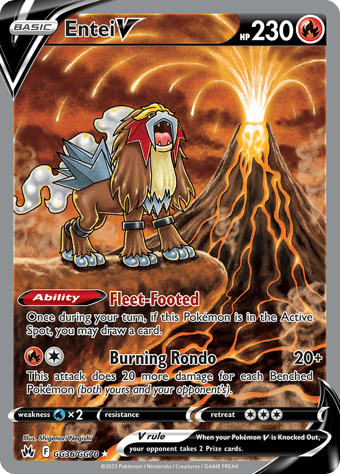 Entei V Crown Zenith Pokemon Card