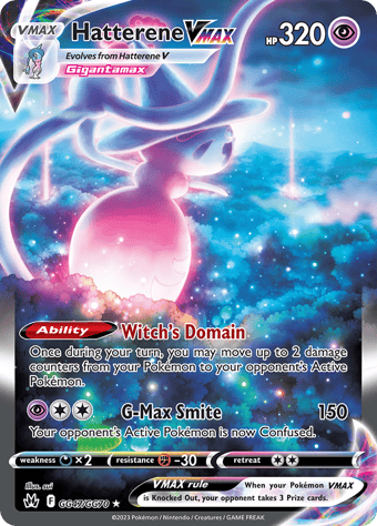 Hatterene VMAX Crown Zenith Pokemon Card