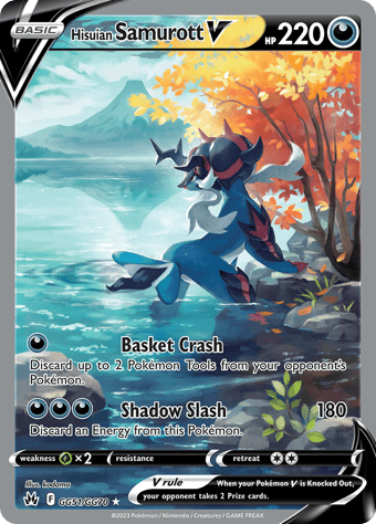 Hisuian Samurott V Crown Zenith Pokemon Card