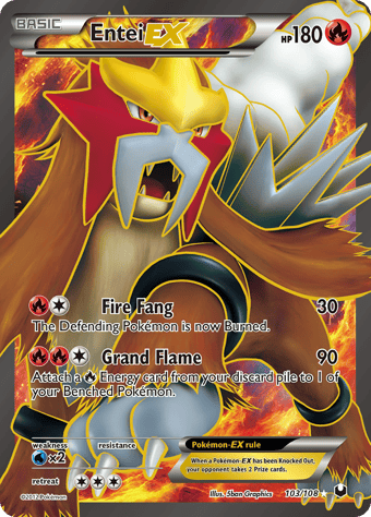 Entei-EX Dark Explorers Pokemon Card