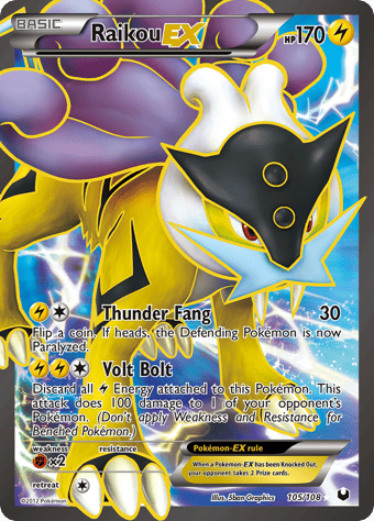 Raikou-EX Dark Explorers Pokemon Card