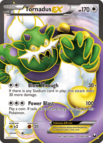 Tornadus-EX Dark Explorers Pokemon Card