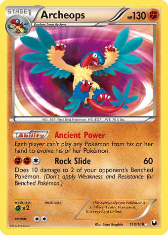 Archeops Dark Explorers Pokemon Card