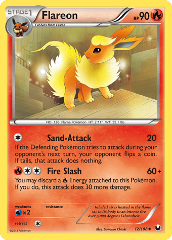 Flareon Dark Explorers Pokemon Card