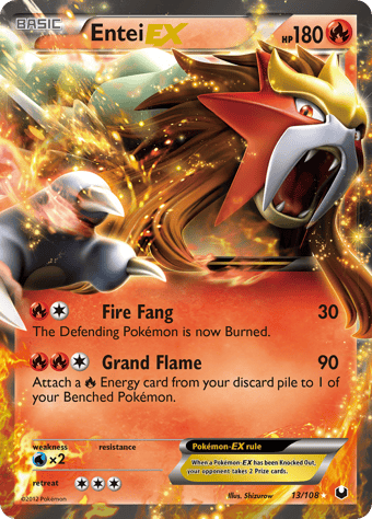Entei-EX Dark Explorers Pokemon Card