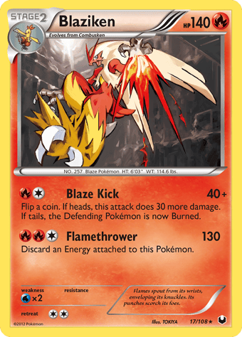 Blaziken Dark Explorers Pokemon Card