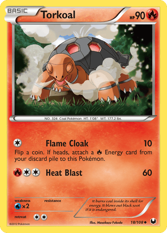 Torkoal Dark Explorers Pokemon Card
