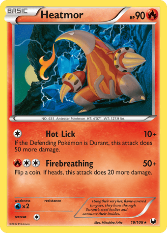 Heatmor Dark Explorers Pokemon Card