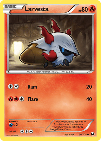 Larvesta Dark Explorers Pokemon Card