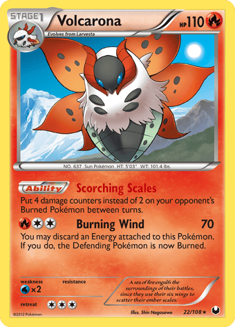 Volcarona Dark Explorers Pokemon Card