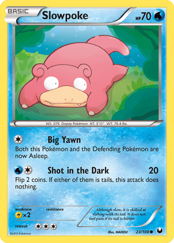 Slowpoke Dark Explorers Pokemon Card