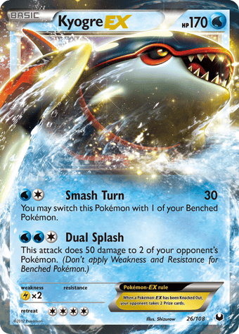 Kyogre-EX Dark Explorers Pokemon Card
