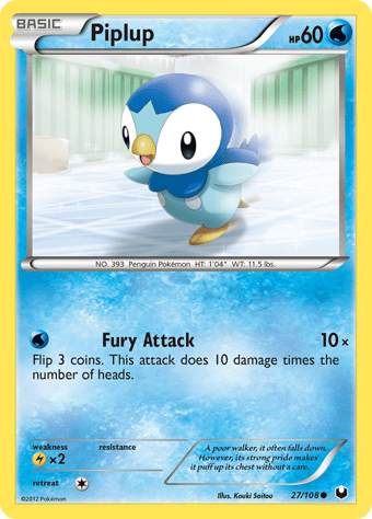 Piplup Dark Explorers Pokemon Card
