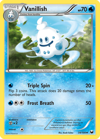 Vanillish Dark Explorers Pokemon Card