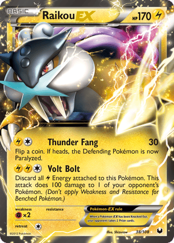 Raikou-EX Dark Explorers Pokemon Card