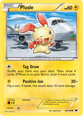 Plusle Dark Explorers Pokemon Card