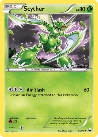 Scyther Dark Explorers Pokemon Card Scyther Dark Explorers Pokemon Card
