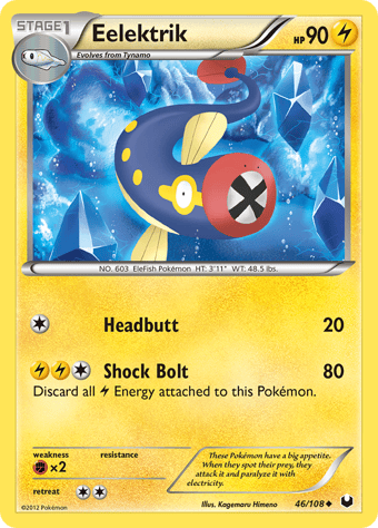 Eelektrik Dark Explorers Pokemon Card