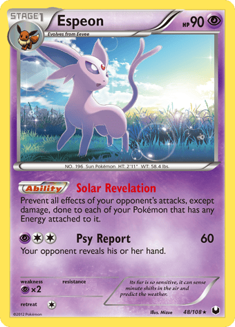 Espeon Dark Explorers Pokemon Card