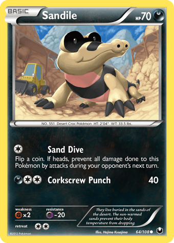 Sandile Dark Explorers Pokemon Card