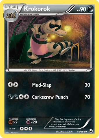Krokorok Dark Explorers Pokemon Card