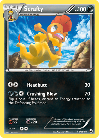 Scrafty Dark Explorers Pokemon Card