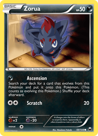 Zorua Dark Explorers Pokemon Card