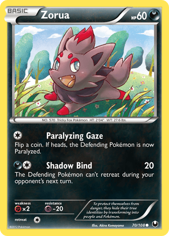 Zorua Dark Explorers Pokemon Card