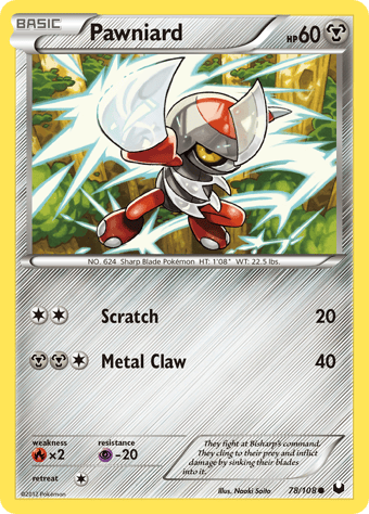 Pawniard Dark Explorers Pokemon Card