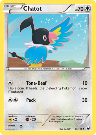 Chatot Dark Explorers Pokemon Card