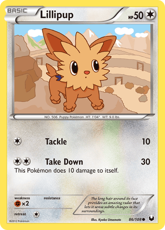 Lillipup Dark Explorers Pokemon Card