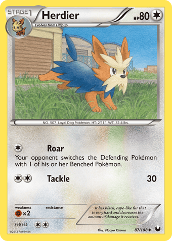 Herdier Dark Explorers Pokemon Card