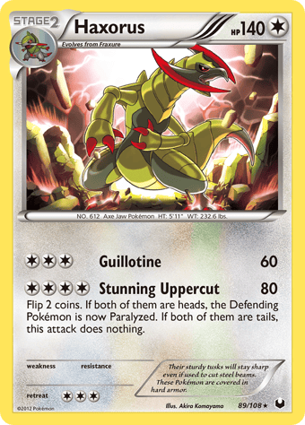 Haxorus Dark Explorers Pokemon Card